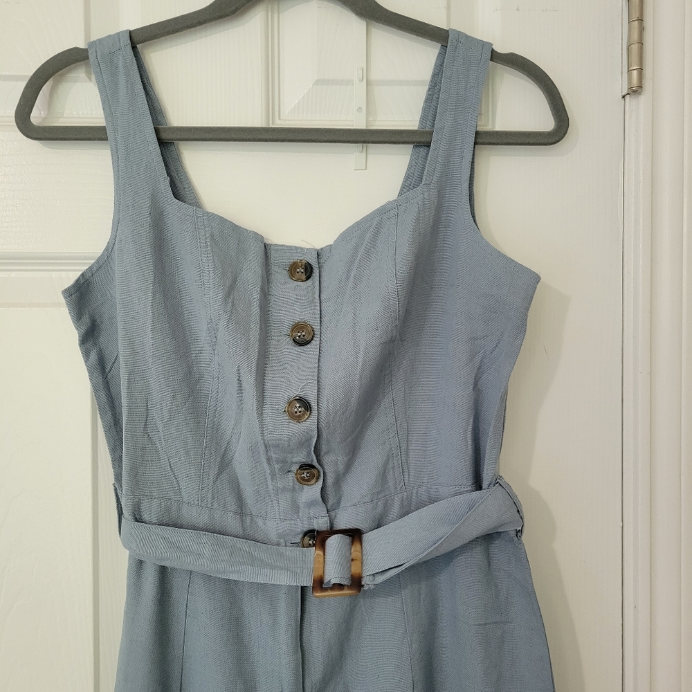 Japna Jumpsuit Cotton Linen Blend M Aloe NWT - Picture 2 of 12